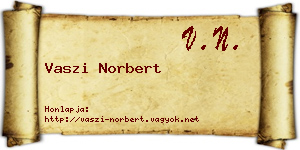 Vaszi Norbert névjegykártya